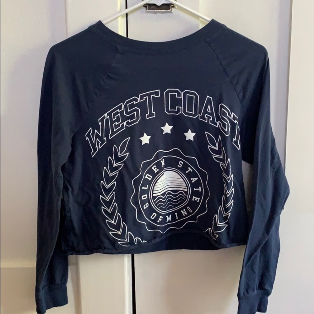 Cropped navy blue long sleeve - Picture 2 of 3
